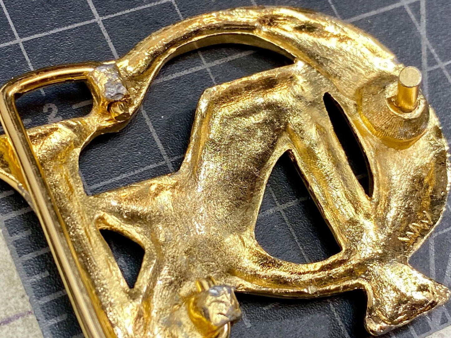 Unknown To Me, Gold Tone Letters Gn Or Cn Cut Out Belt Buckle 