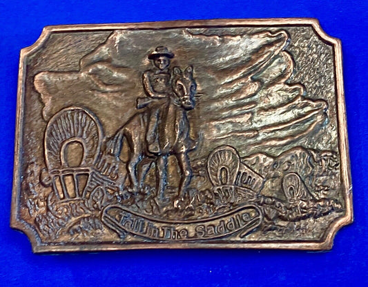 Tall in the Saddle - Western Horse and Cowboy way of life! belt buckle