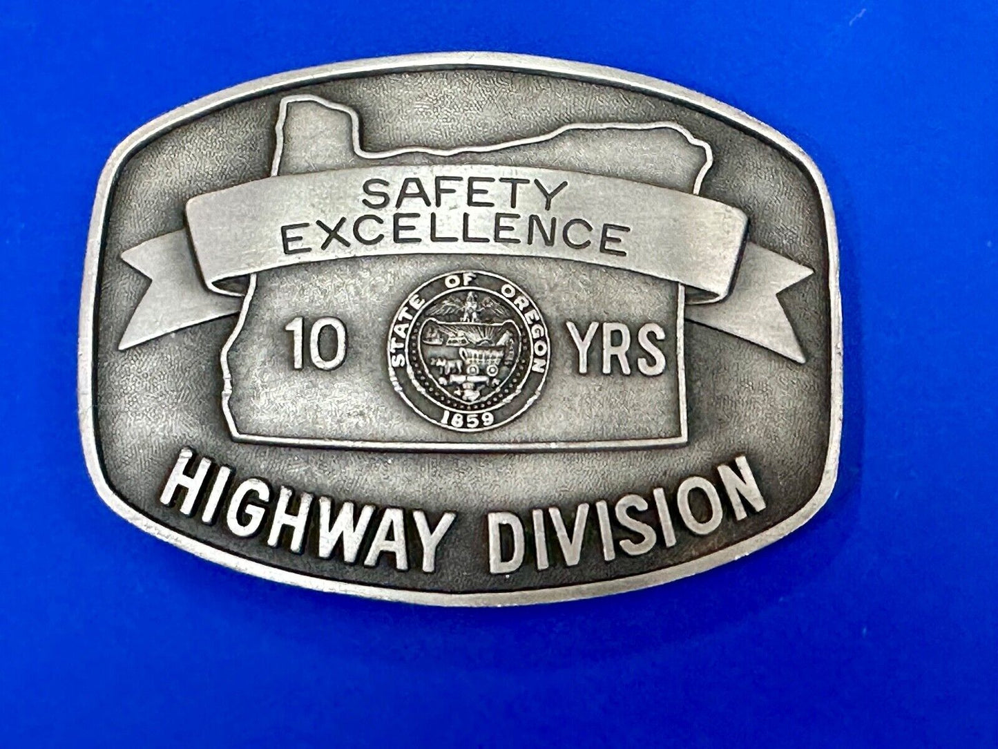 10 years safety-  excellence award Transportation Co Drivers Pewter belt buckle