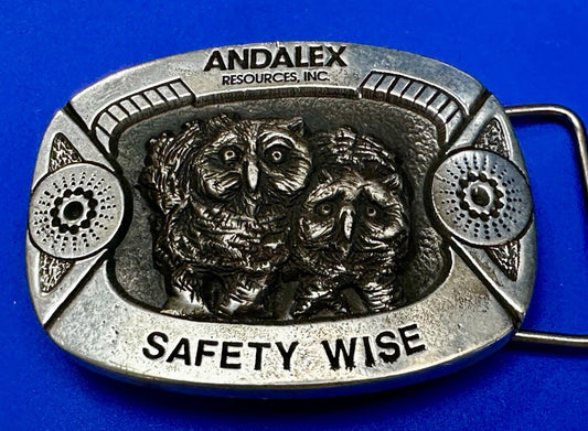 Andalex Resources Inc Safety Wise Night Owl Vintage Gary Prazen Belt Buckle