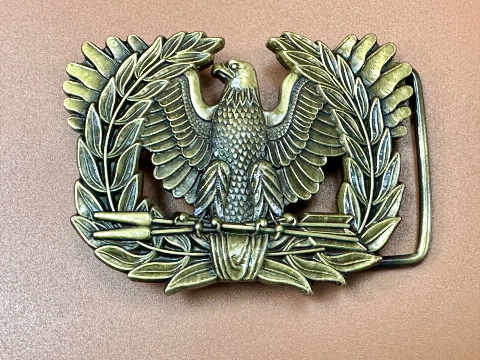 All American Emblem - Majestic Eagle, Arrows, Olive Branch cutout belt buckle