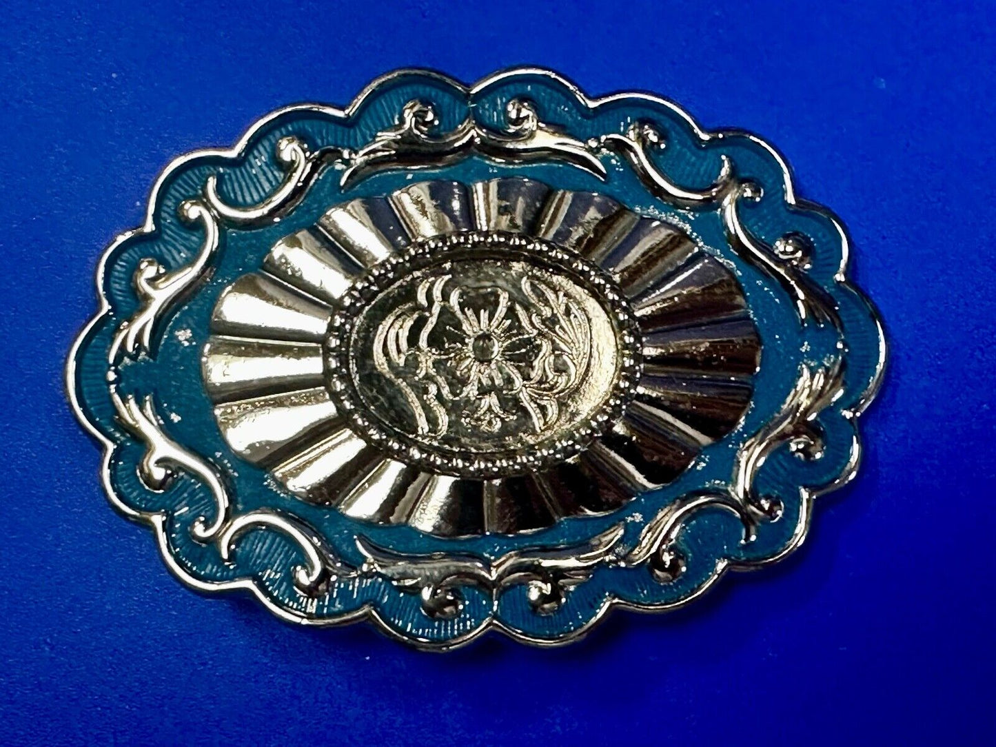 22 x 30 mm Silver & Blue Blank Belt Buckle TO GLUE Your Cabochon Gem Stone