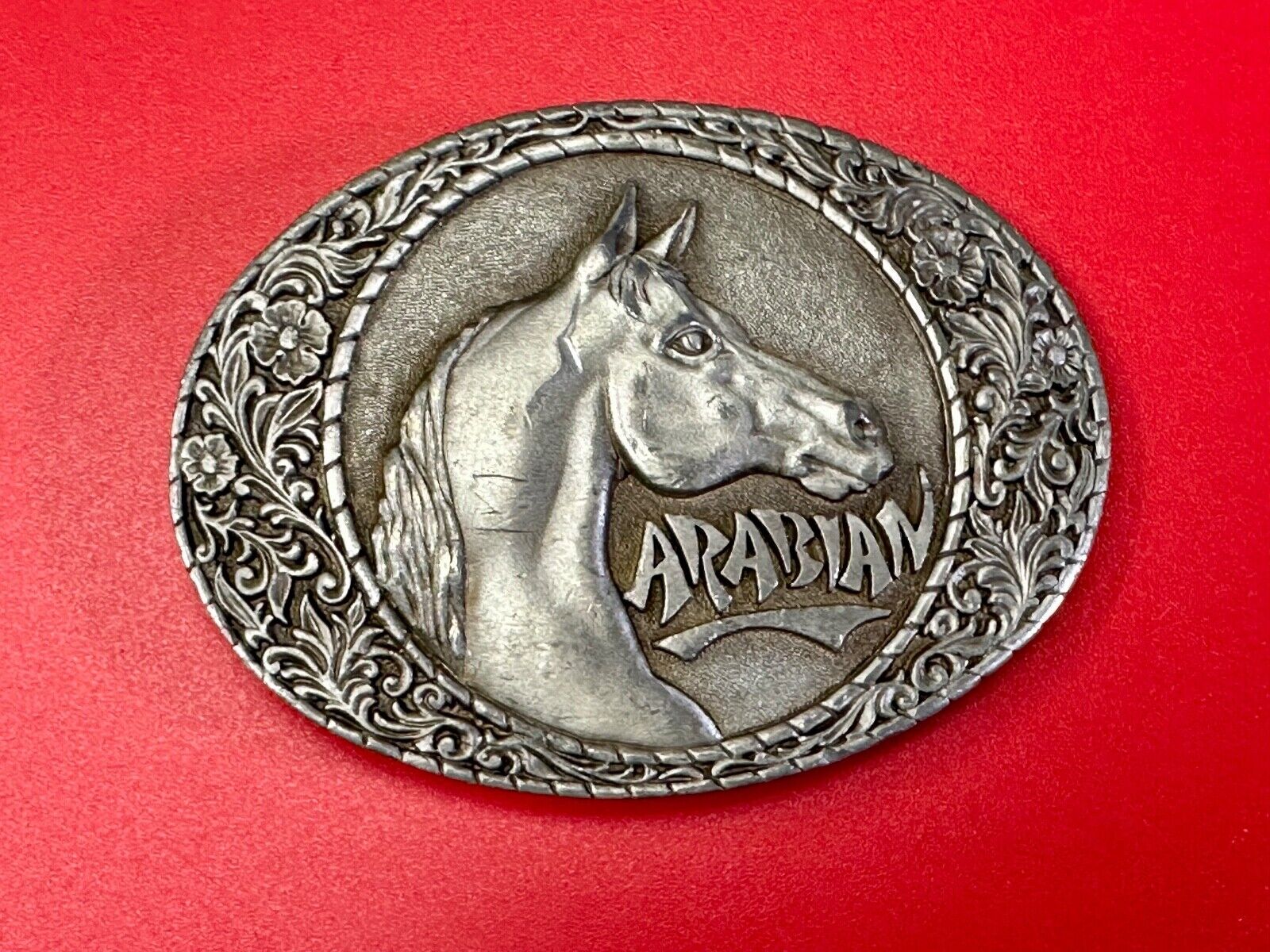 Arabian Horse commemorative Indiana Metal Craft Vintage 1982  belt buckle