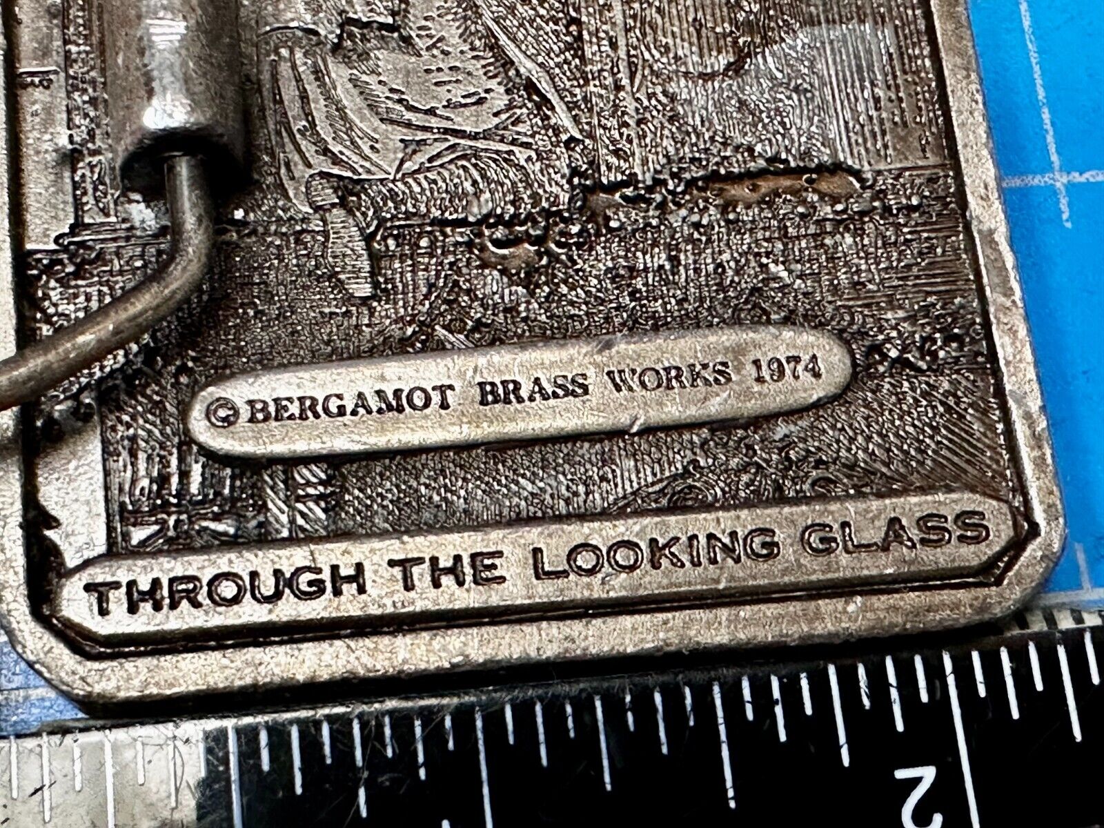 Alice In Wonderland Through The Looking Glass Vintage 1974 Belt Buckle- Bergamot