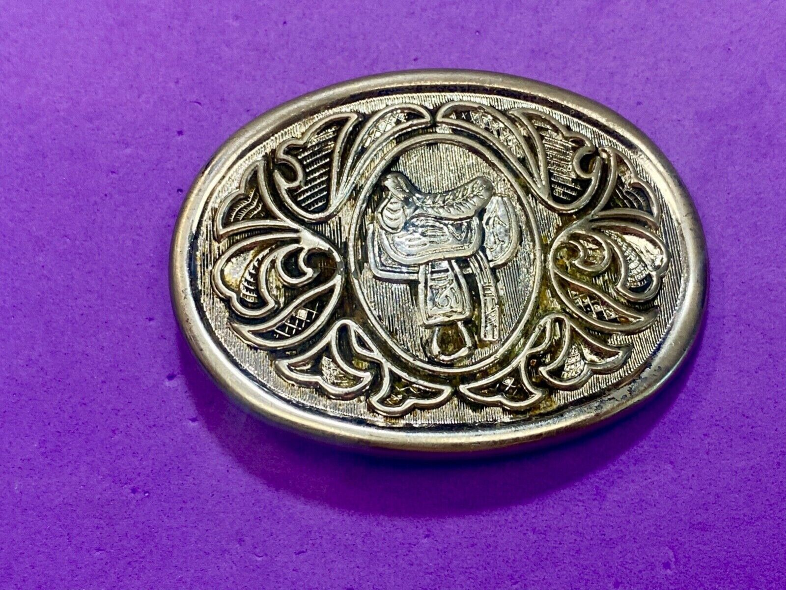 Avon Western Cowboys horse Saddle Vintage Belt Buckle - up to 1 1/2" belt
