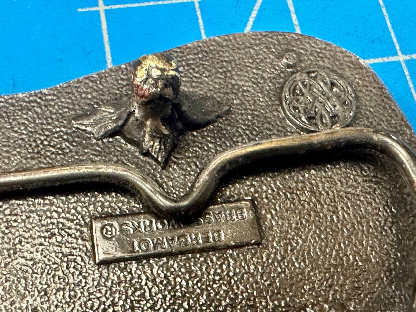 Vintage 1980 USA Olympic Teams Badge Shaped Bergamot belt buckle