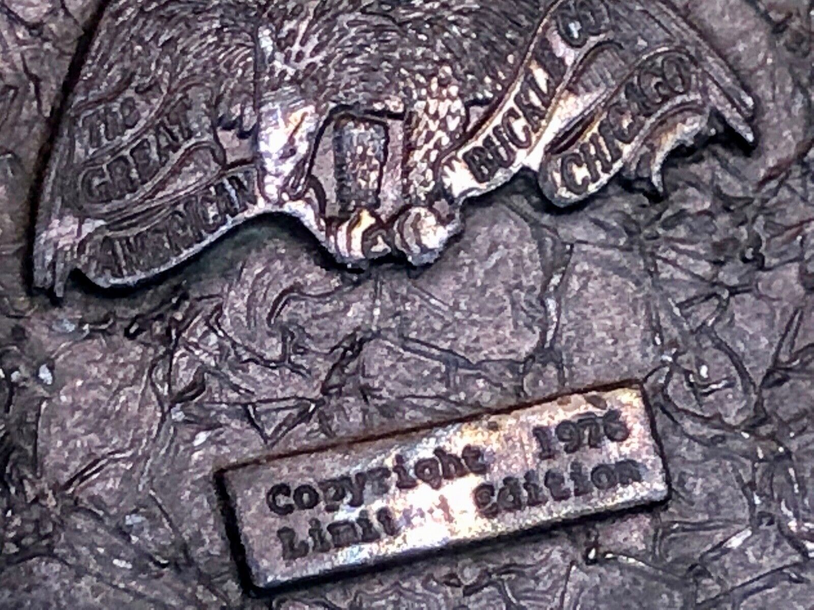 Vintage 1970s Brass Belt Buckle DEER grazing in nature Limited #520 