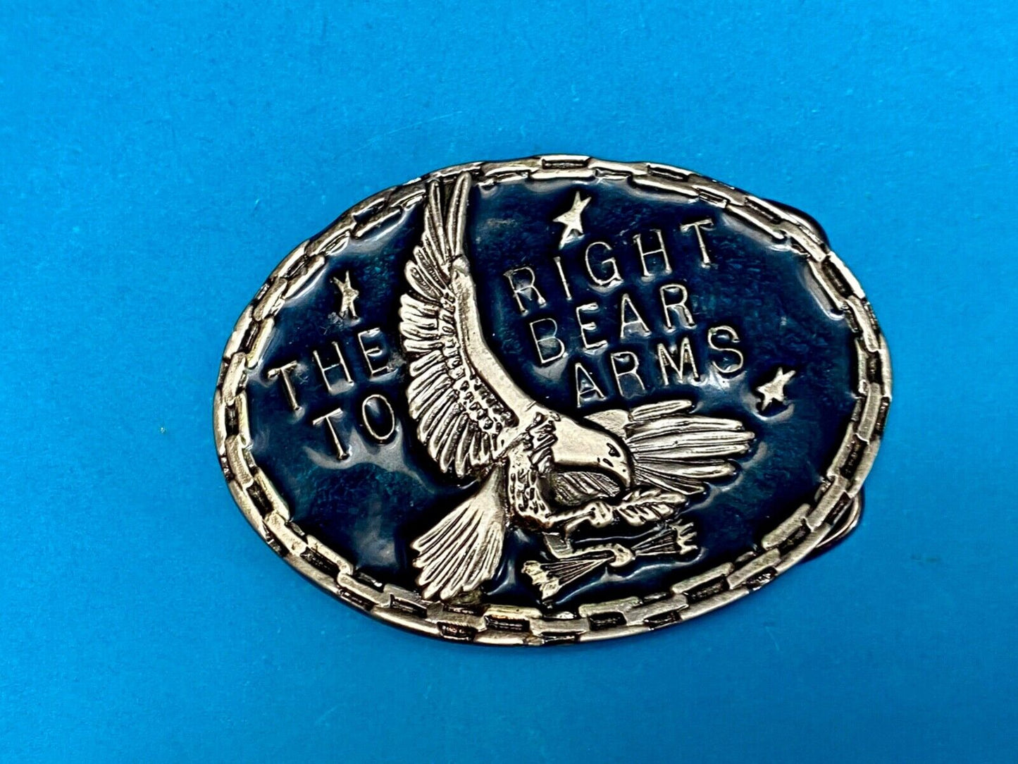 Article 2 The right to bear arms NRA Gun Rights belt buckle w/ Chain Boarder
