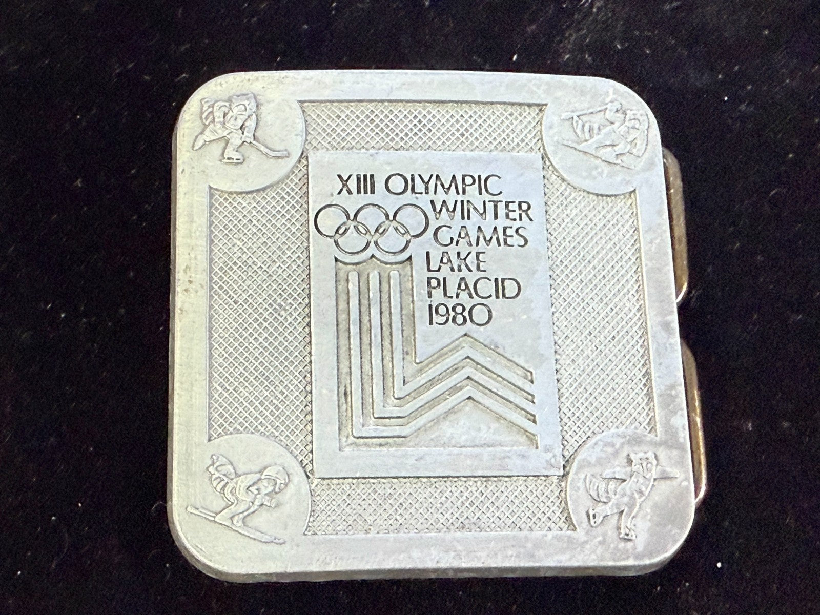 The Olympic Winter Games Lake Placid 1988 Commemorative Silver Color Belt Buckle