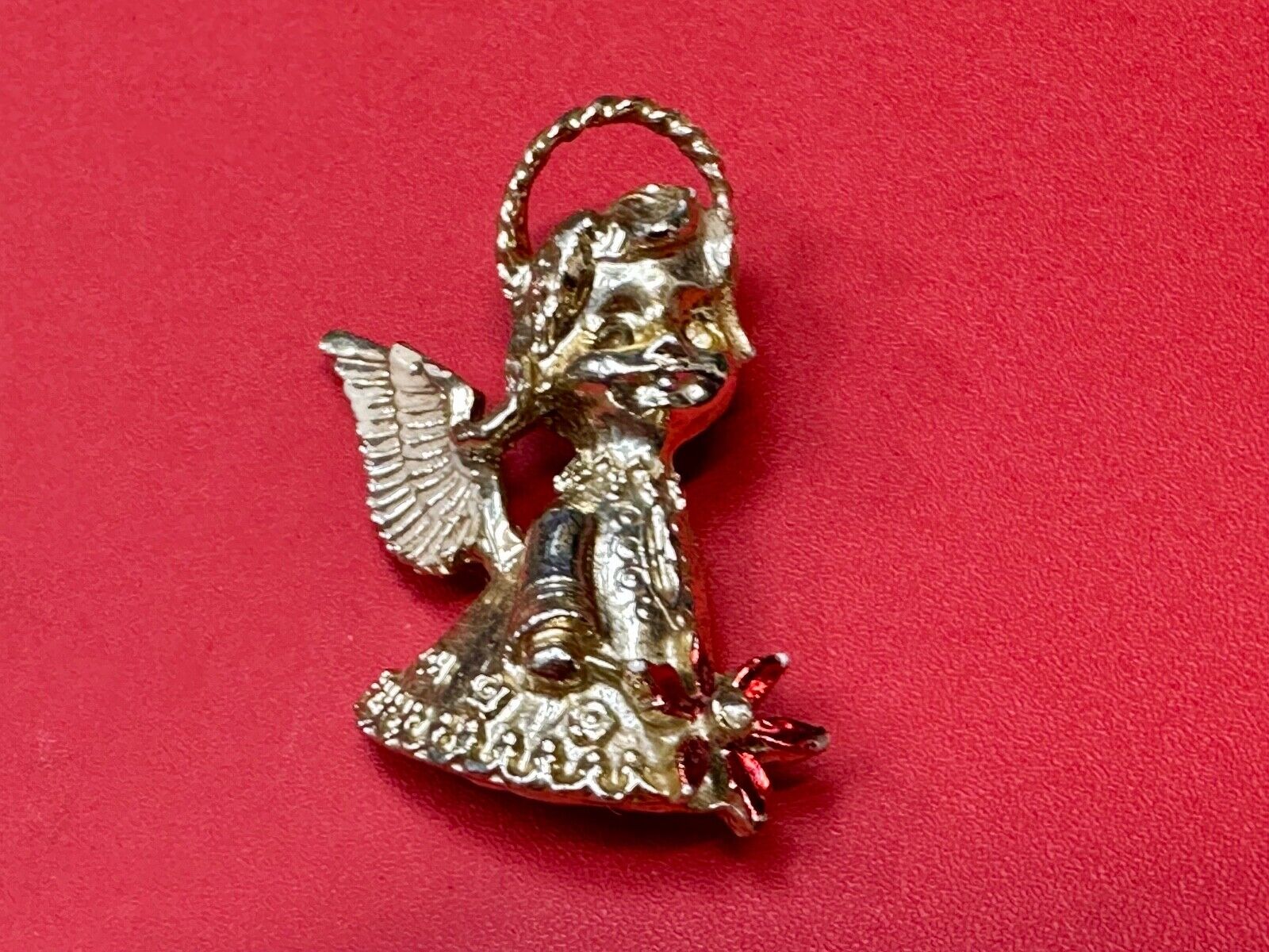 Vintage Little Angel Christmas Child Holiday Gold Tone Brooch Pin GERRY'S