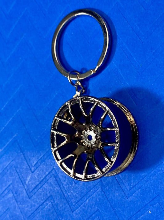Black Color Wheel Rim Keychain Auto Car Keyring Key Chain - FAST USA shipping