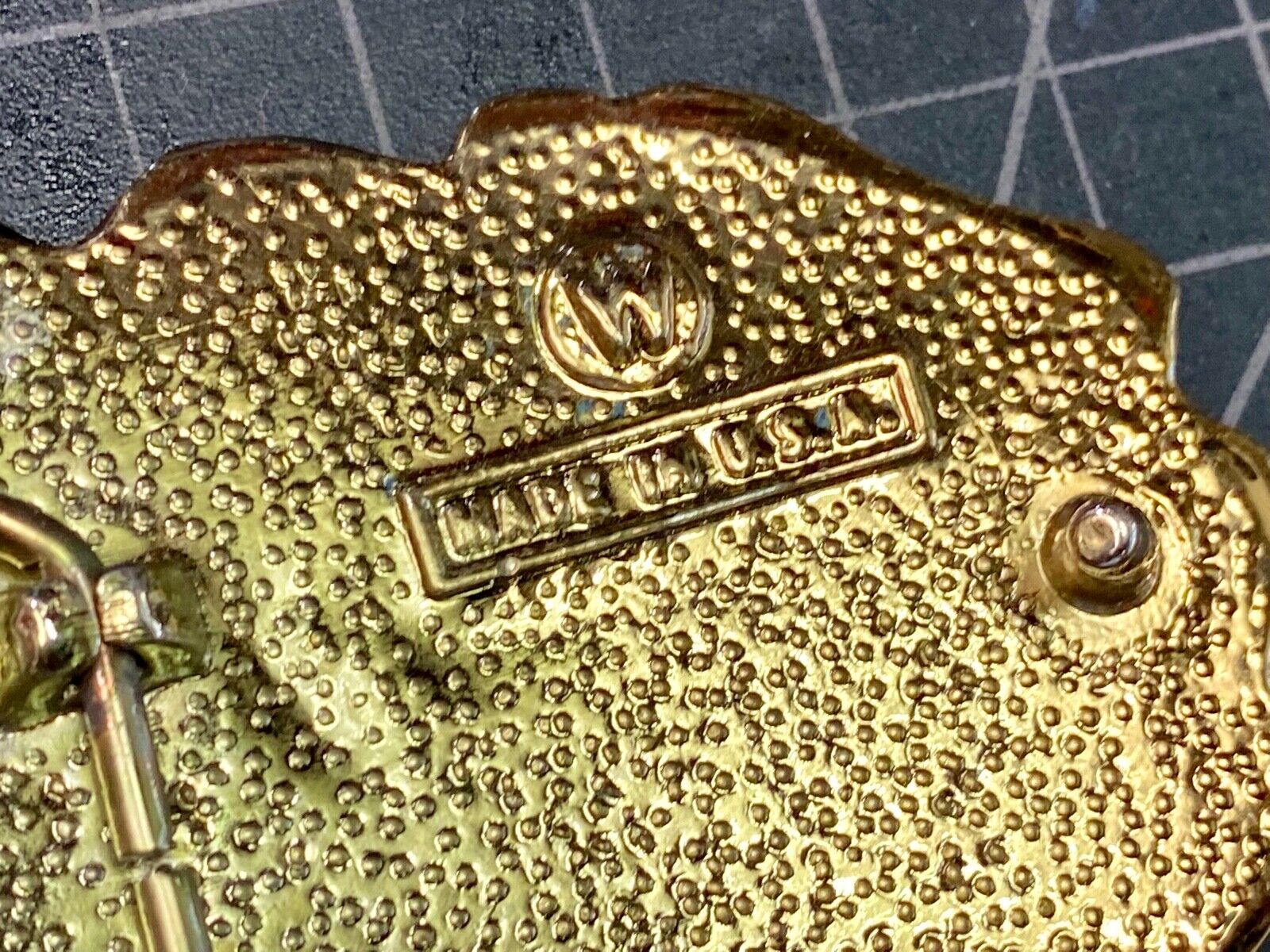 Unique Shape Western Belt Buckle Floral Design Western Cowboy Cowgirl Signed W
