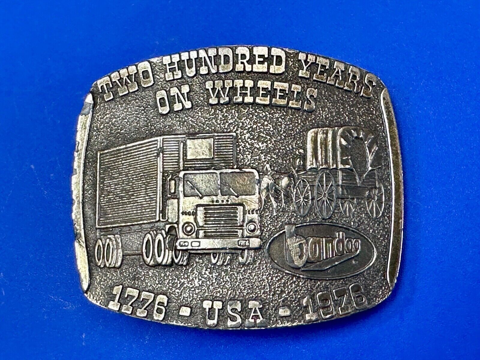 Bandog 200 years on wheels Semi Wagon Bicentennial belt buckle by Lewis Buckles