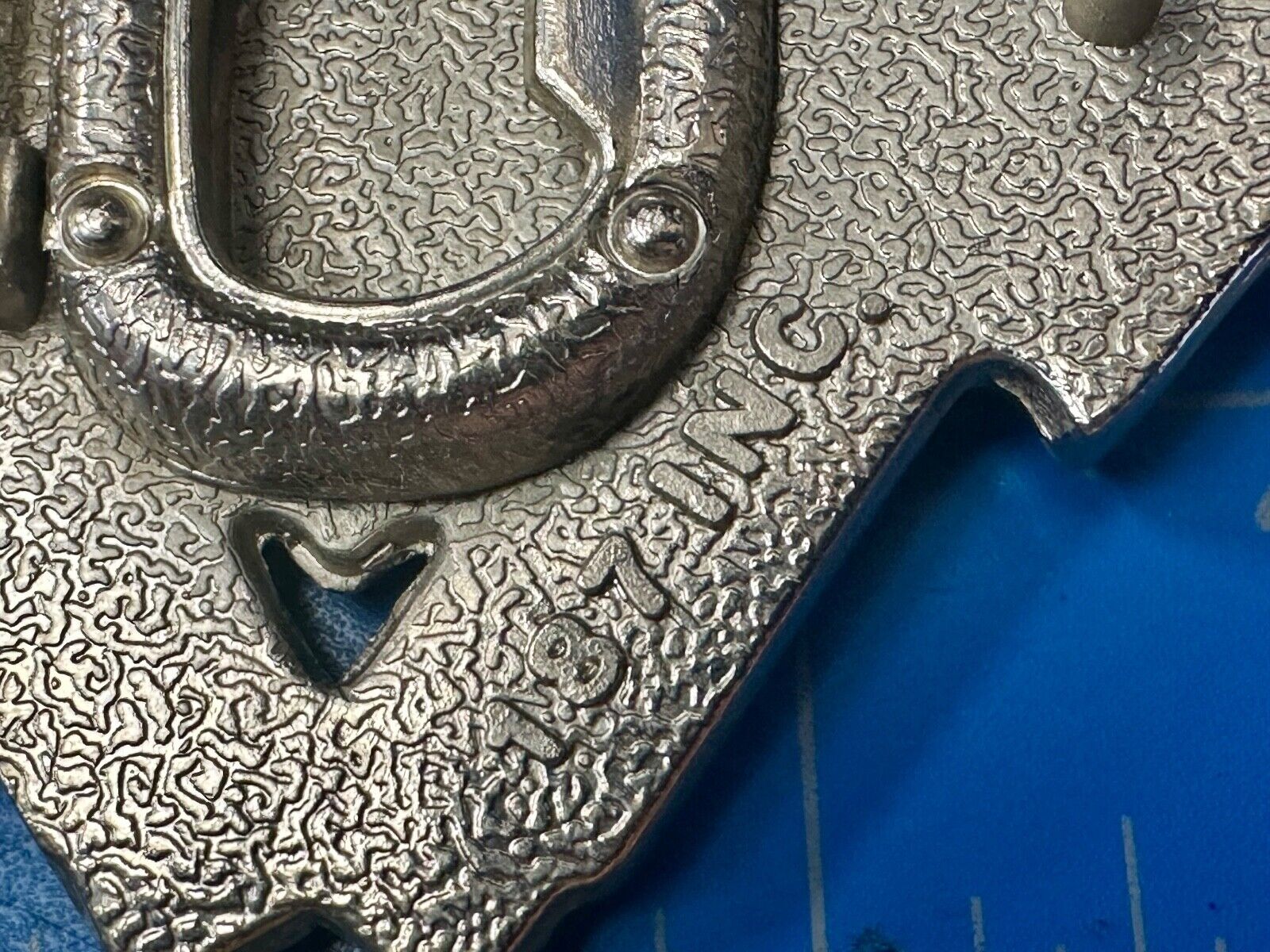 90's Pink Guns Cadillac Crown Blue crown tips LARGE cutout Belt Buckle 187 Inc