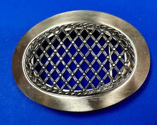 Unique Artisan Wire Mesh Pattern oval silver color Vintage Belt Buckle
