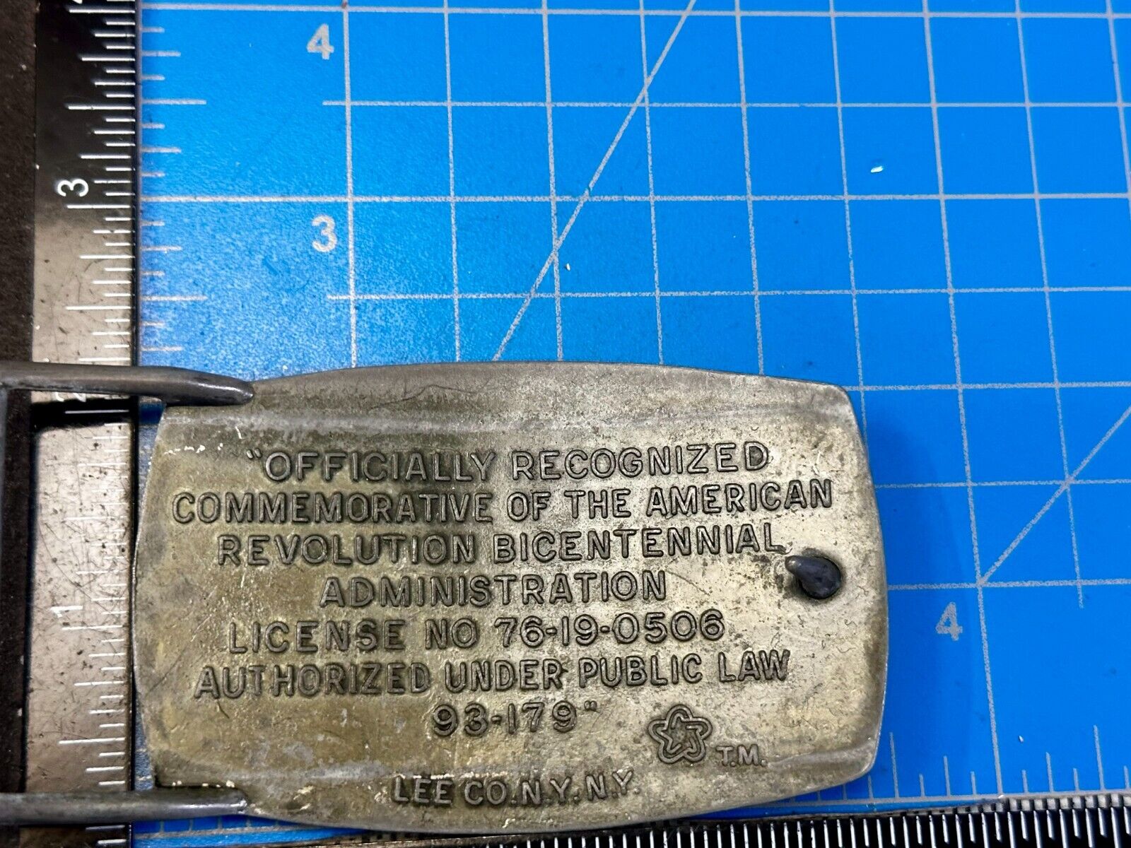 American Revolution Bicentennial Commemorative Belt Buckle by Lee.Co.Ny.Ny