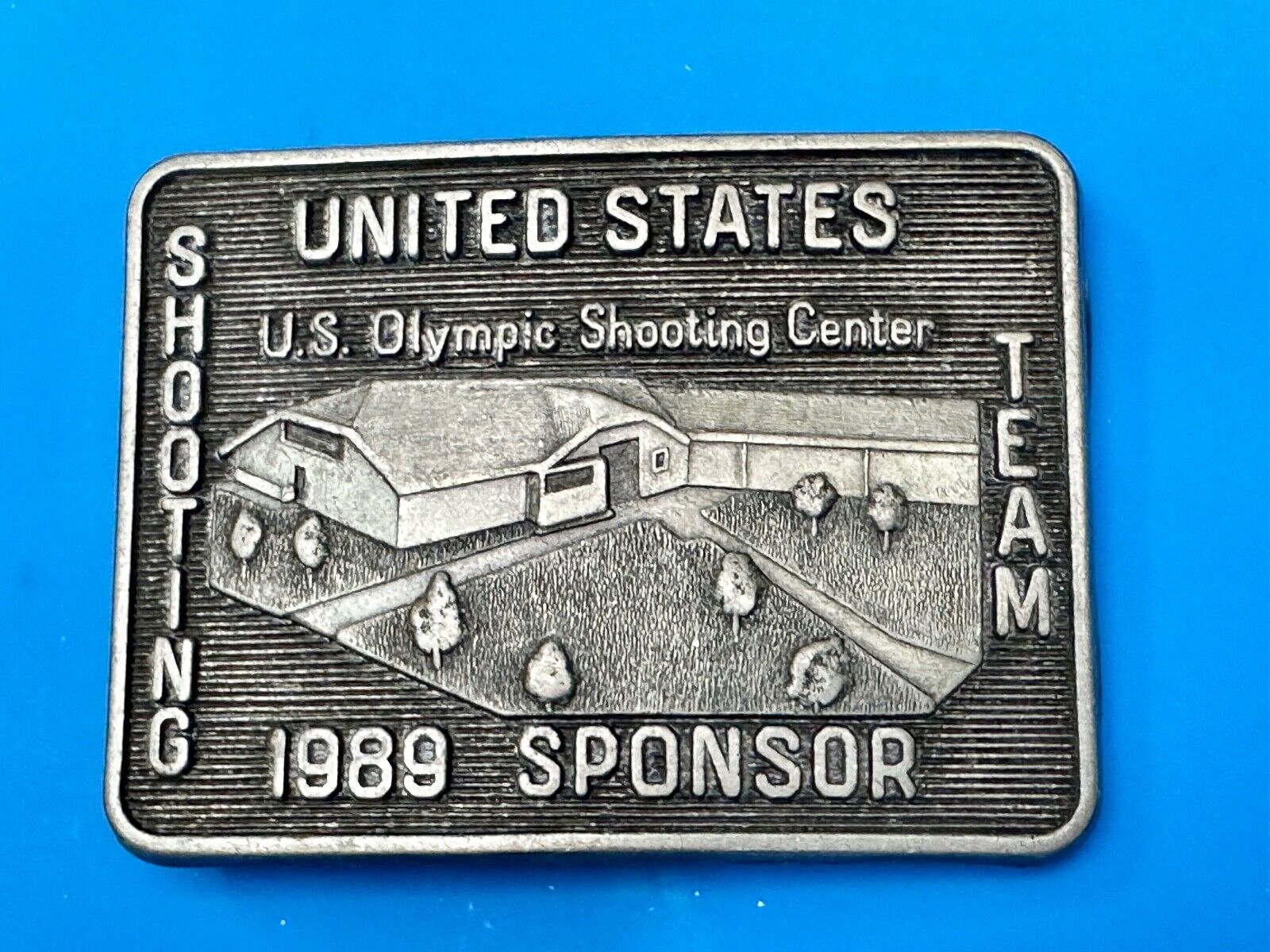 US Olympic Olympic Team 1989 Sponsor Shooting Center Belt Buckle