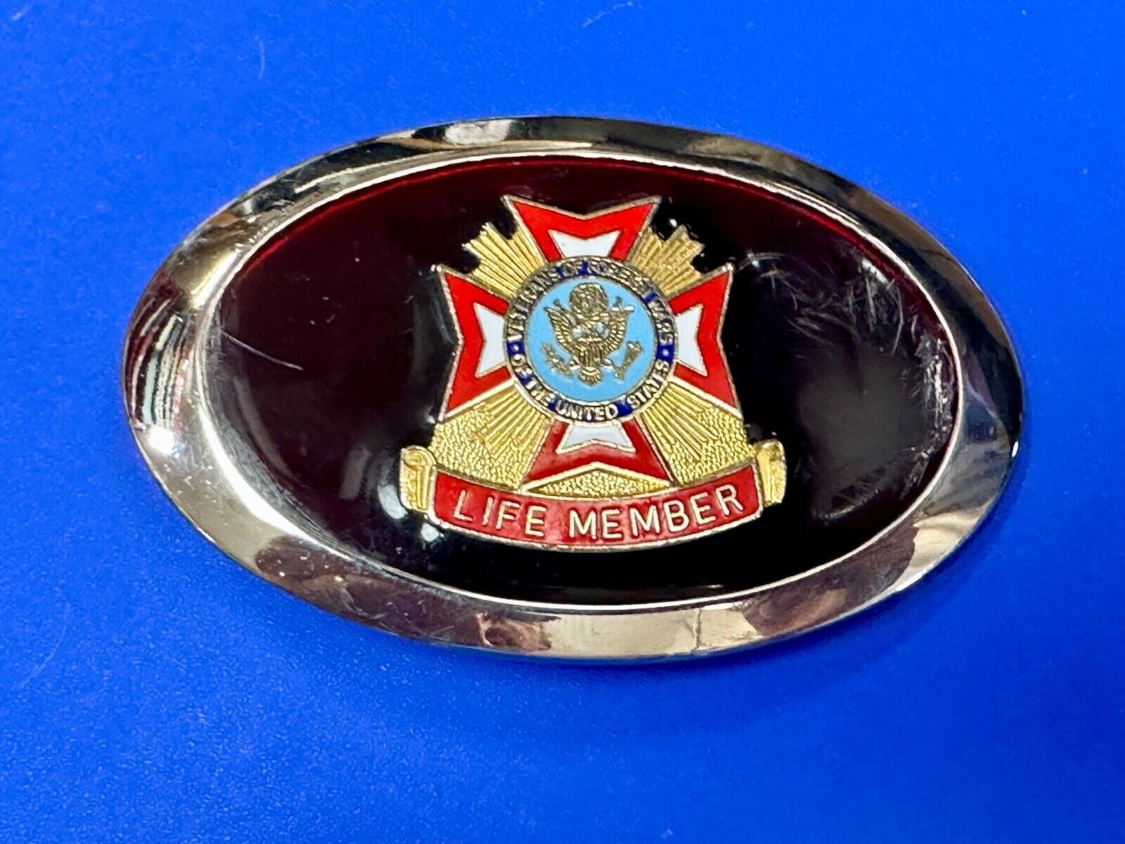 Veterans of Foreign Wars vintage LIFE member belt buckle