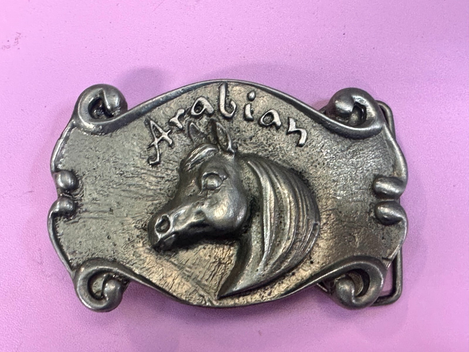 Arabian Horse Head Silver Tone Western Rodeo Cowboy SPEC-CAST Belt Buckle