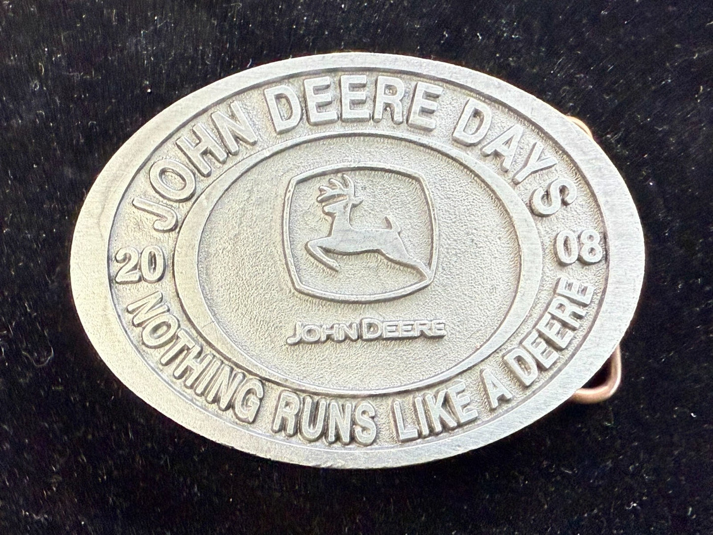 Vintage John Deere Days 2008 Nothing Runs like A Deere Farming Belt Buckle