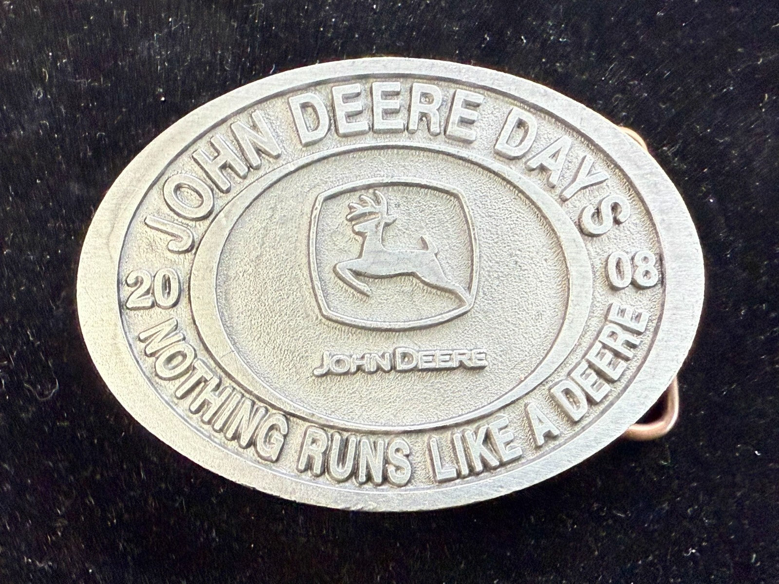 Vintage John Deere Days 2008 Nothing Runs like A Deere Farming Belt Buckle