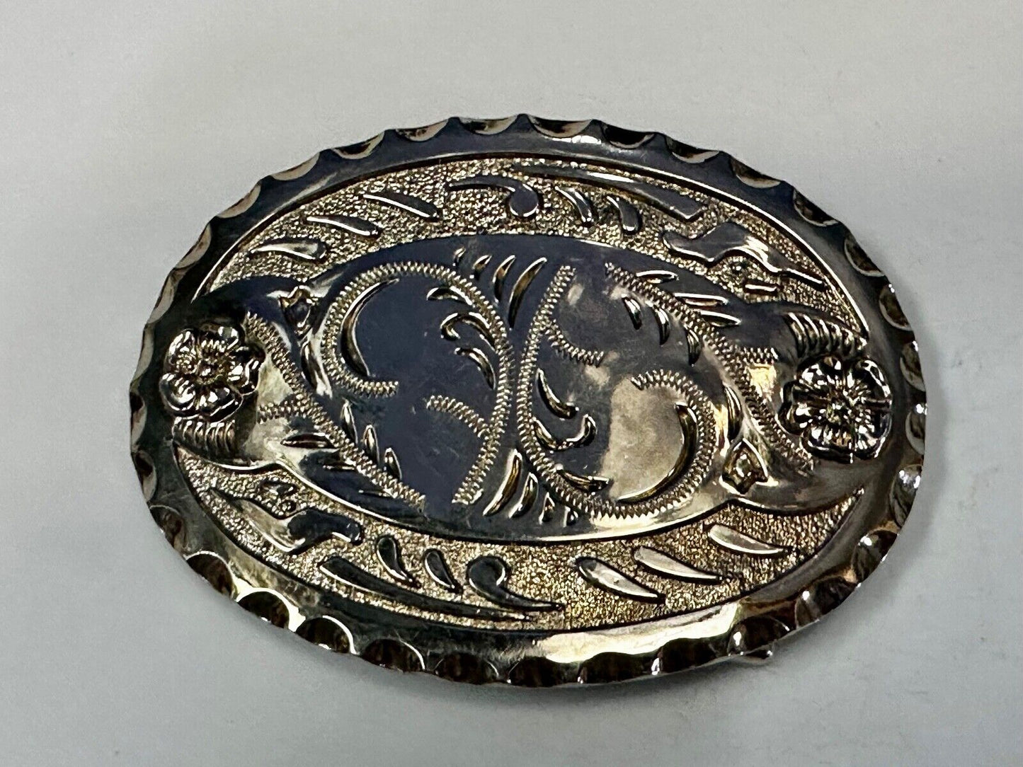 Vintage Lyn-Tone Co Vintage western flower swirl design belt buckle