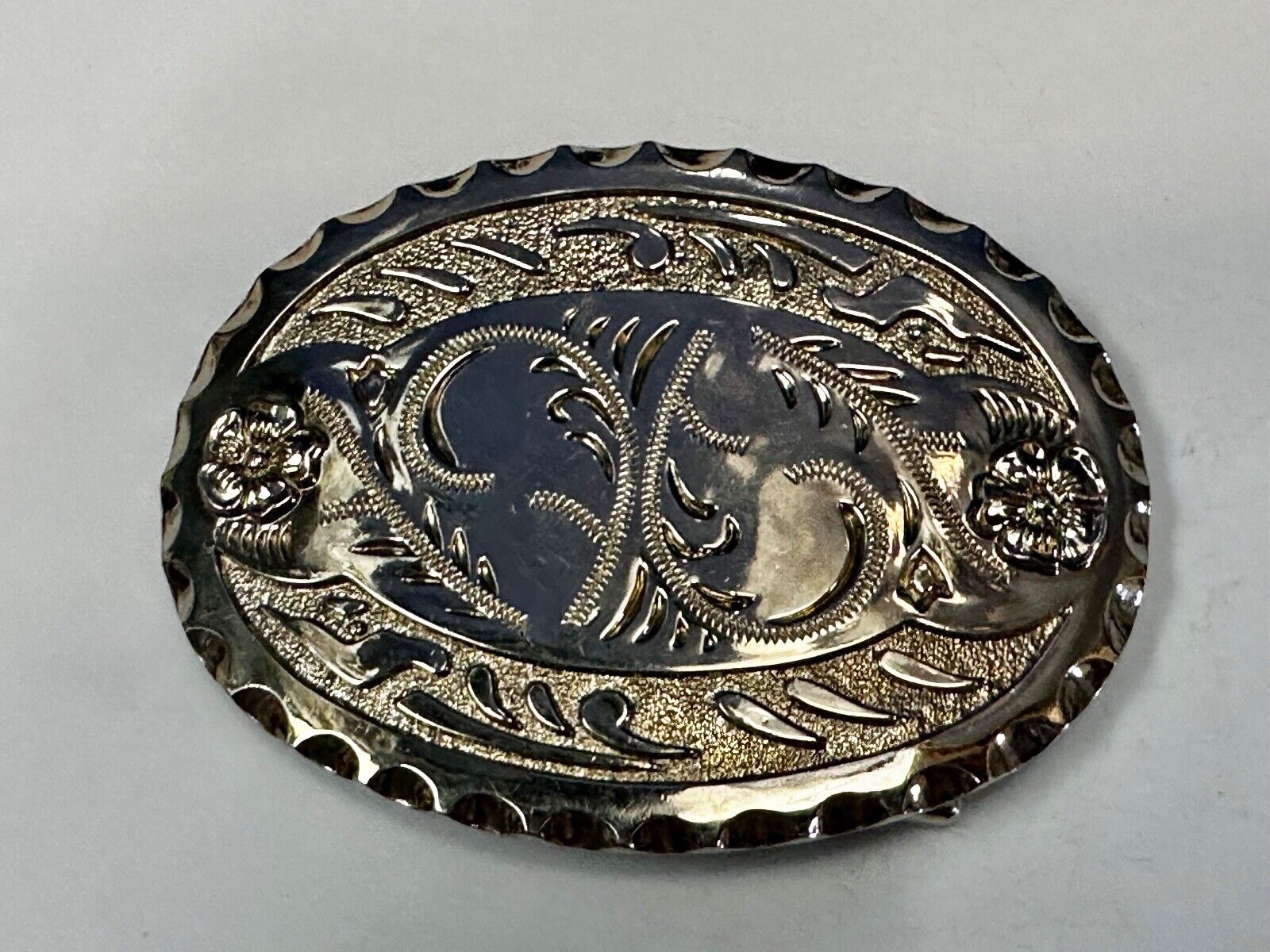 Vintage Lyn-Tone Co Vintage western flower swirl design belt buckle