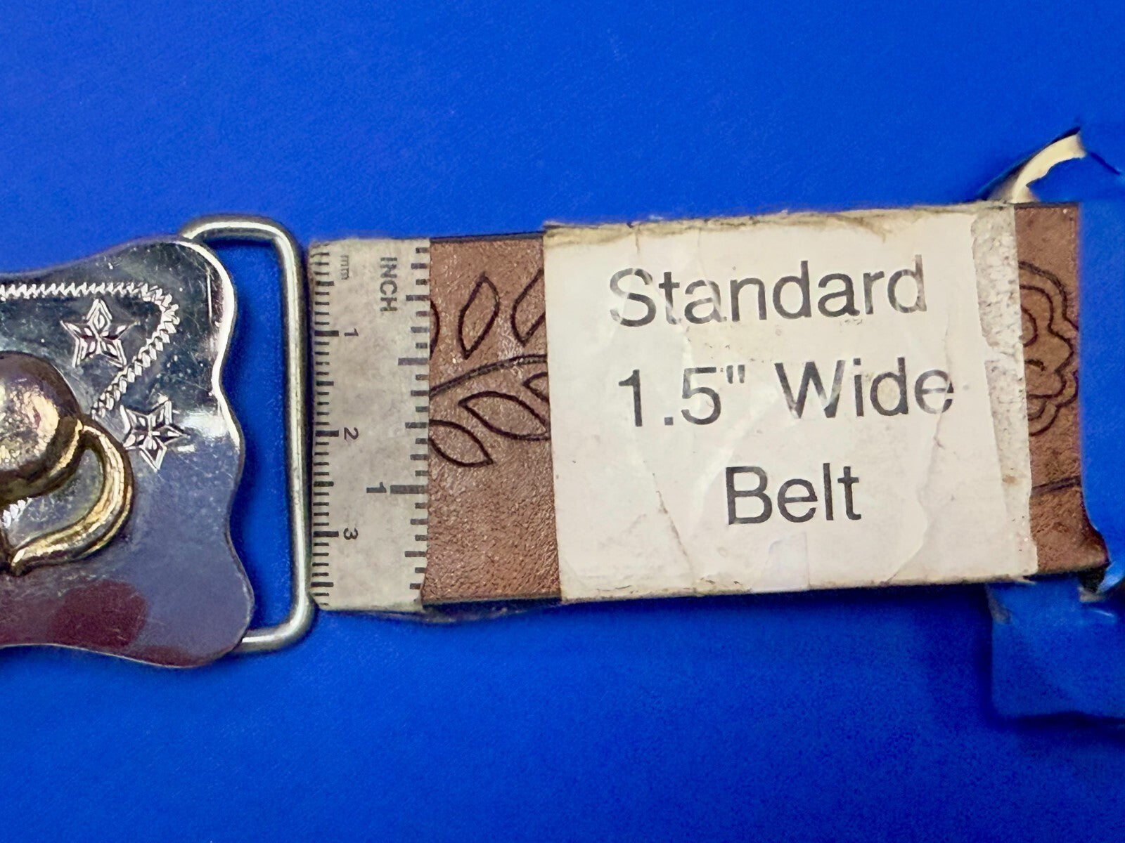 Vintage Horse Head Down End Of The Trail Reflective Two Tone Western Belt Buckle