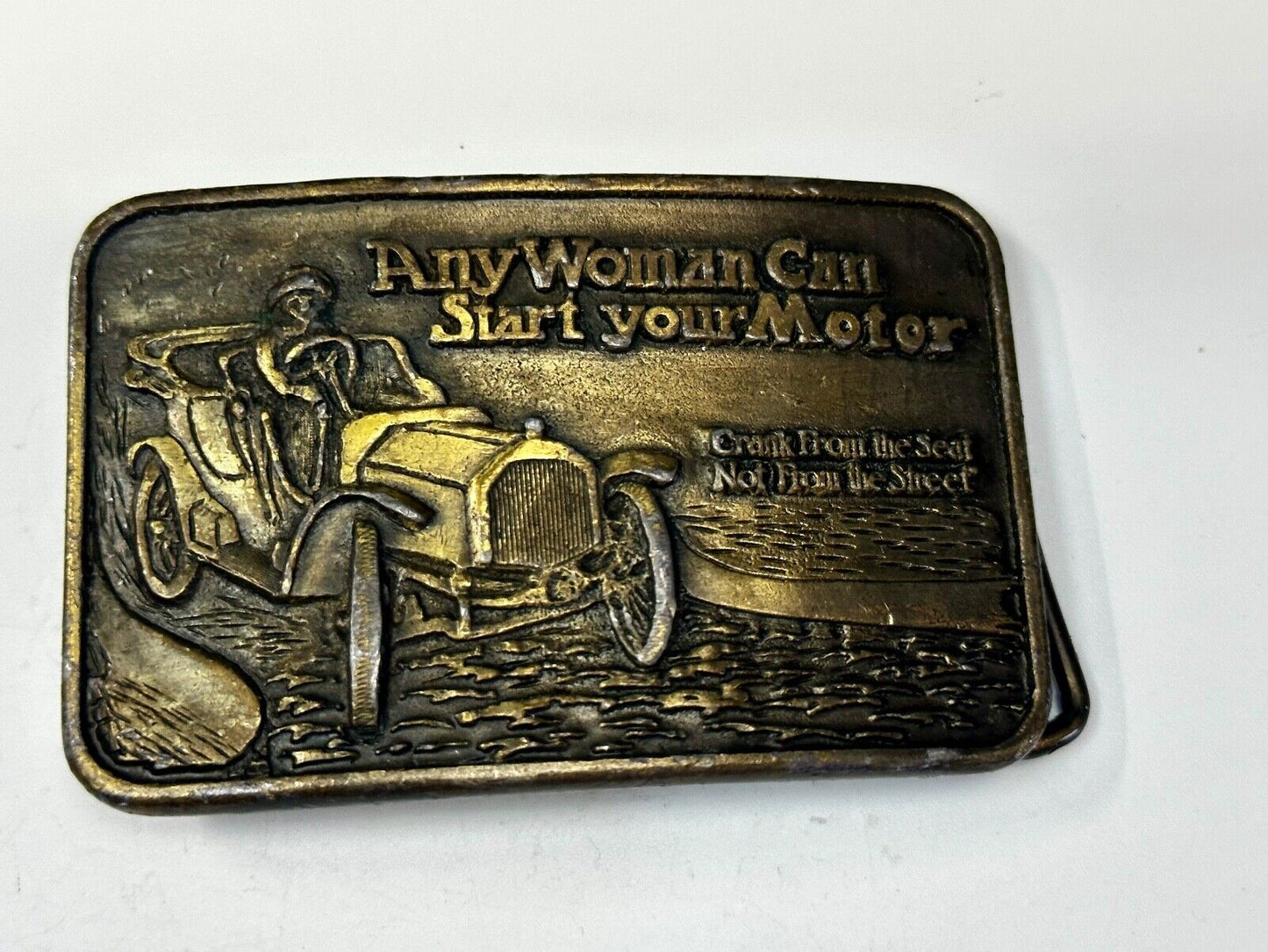 Any Woman Can Start Your Motor Crank From The Seat Novelty Belt Buckle