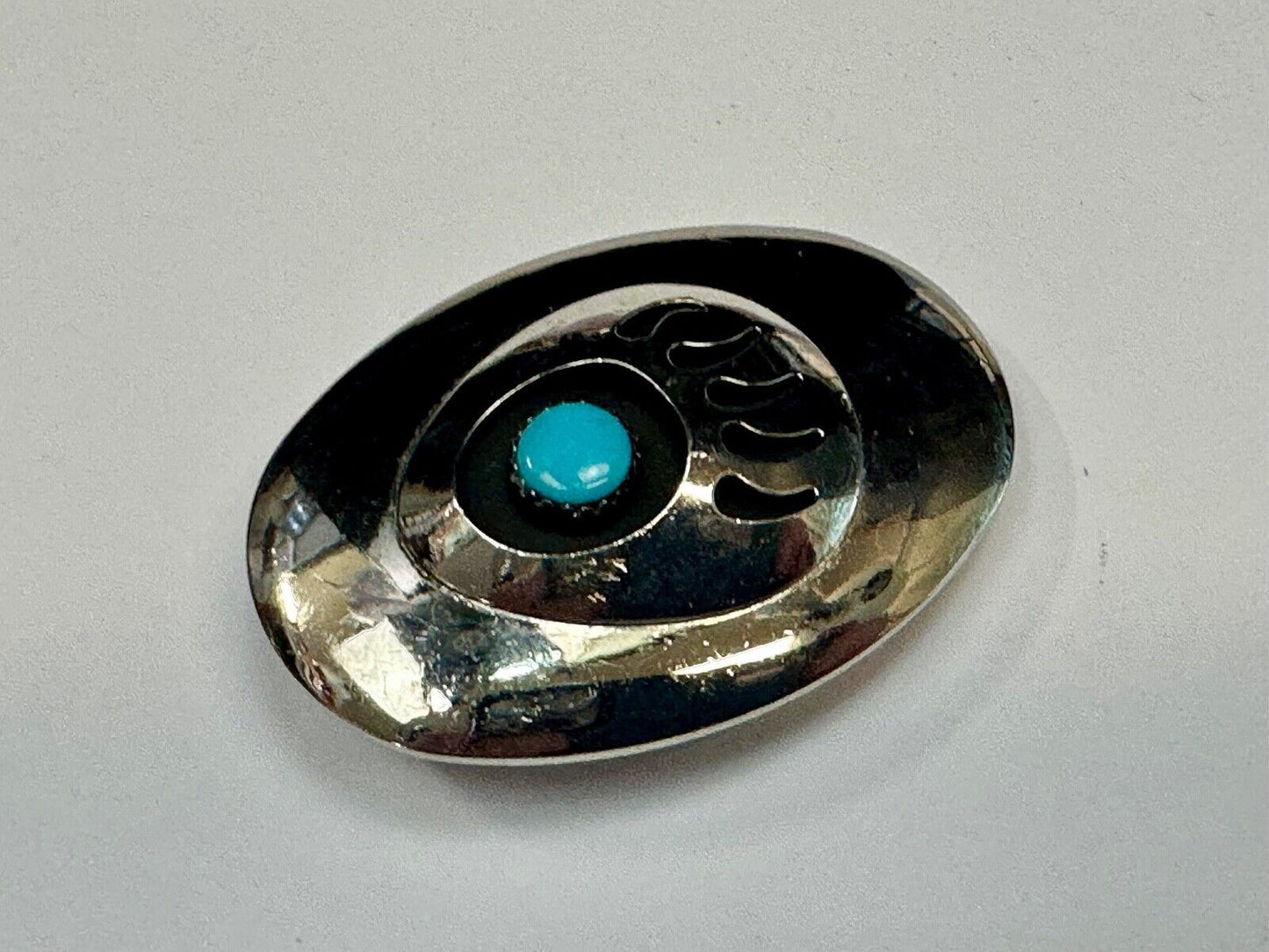 BC - Vintage B Cayaditto Zuni Bear Claw oval Belt Buckle