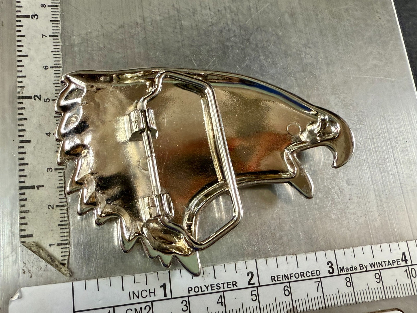 Attacking Eagle Head Figural Cutout Silver Color Western Belt Buckle