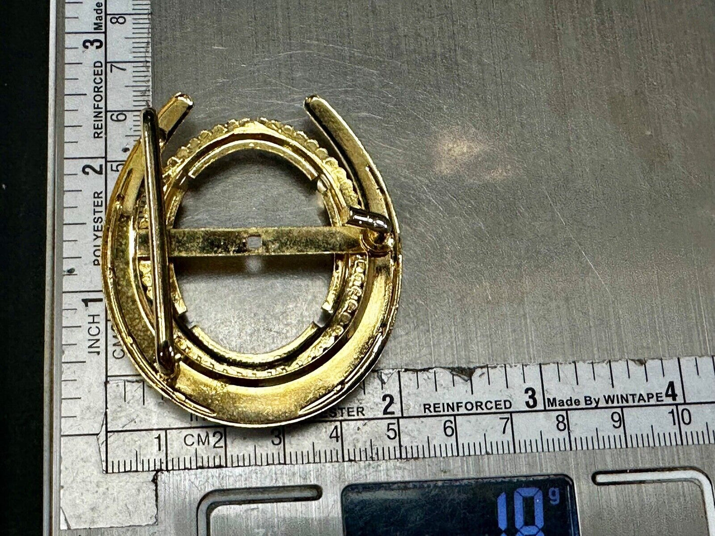 30 x 40 mm Gold Color Horseshoe Belt Buckle To Mount Your Cabochon Gem Stone
