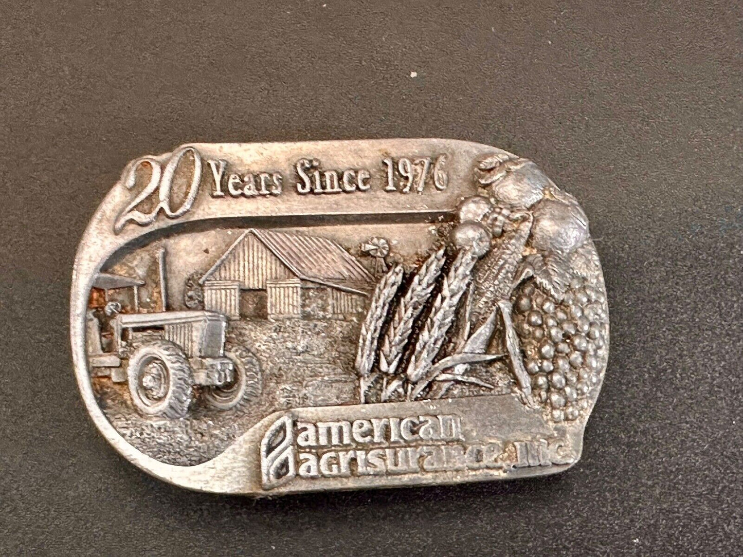 American Agrisurance Inc Farmers Insurance company 20 year 1976 96 belt buckle