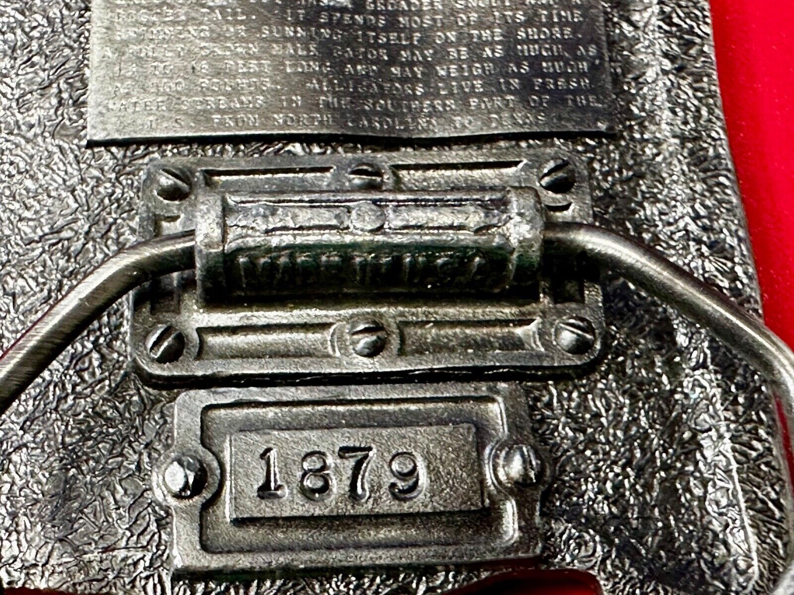 Alligator Crocodile Reptile Wildlife VTG 1988 Belt Buckle The Great American Co.