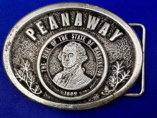 The Seal of the State of Washington 1889 Peanaway Vtg 1987 Collector Belt Buckle