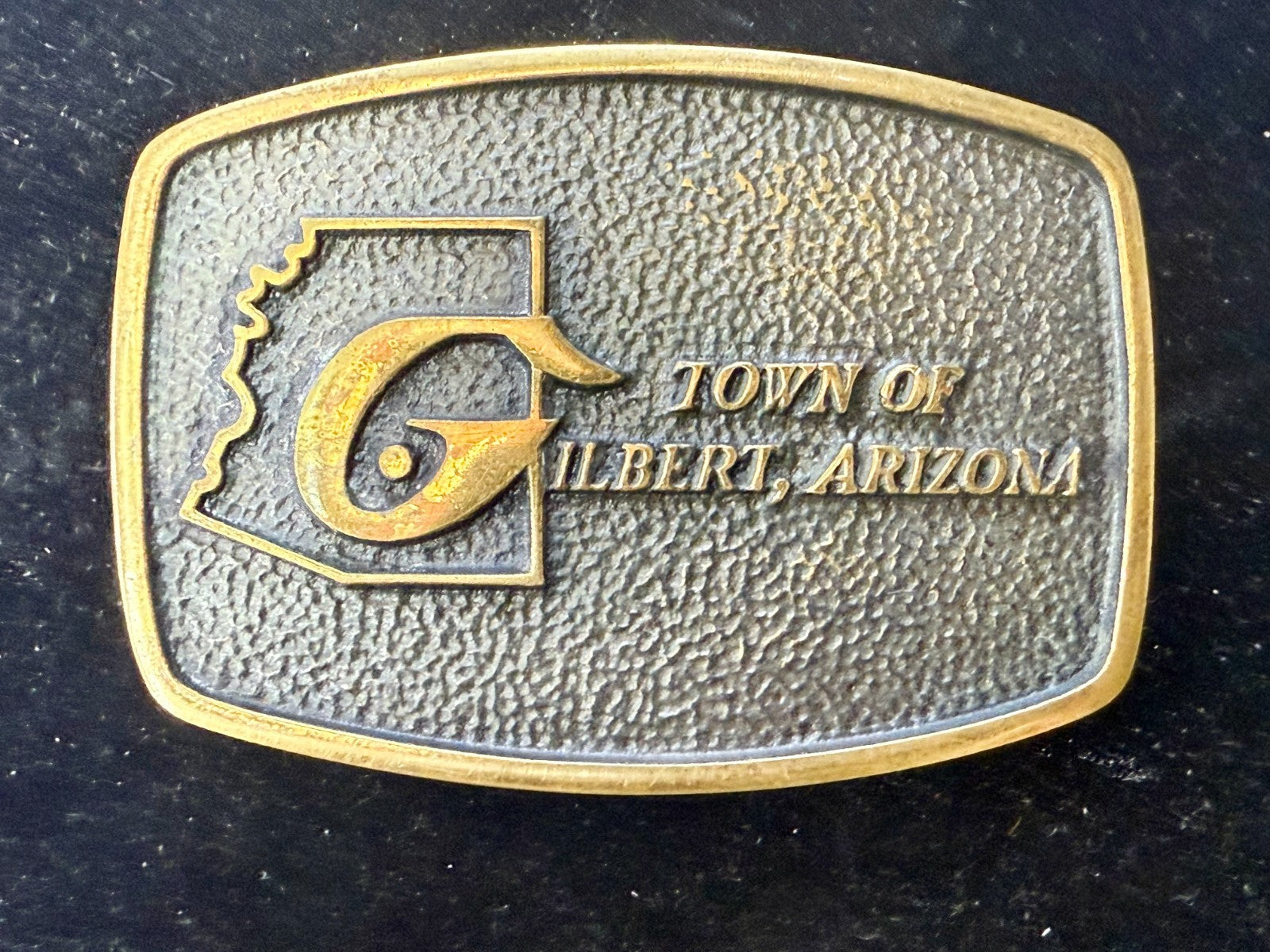 Town of Gilbert Arizona Vintage 1978 Commemorative Solid Brass BTS Belt Buckle