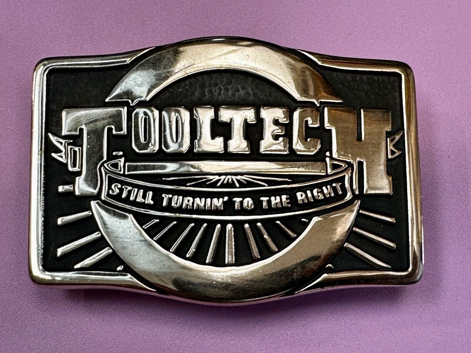 ToolTech Still Turning to the right Vtg. Anacortes Solid Brass 1984 Belt Buckle