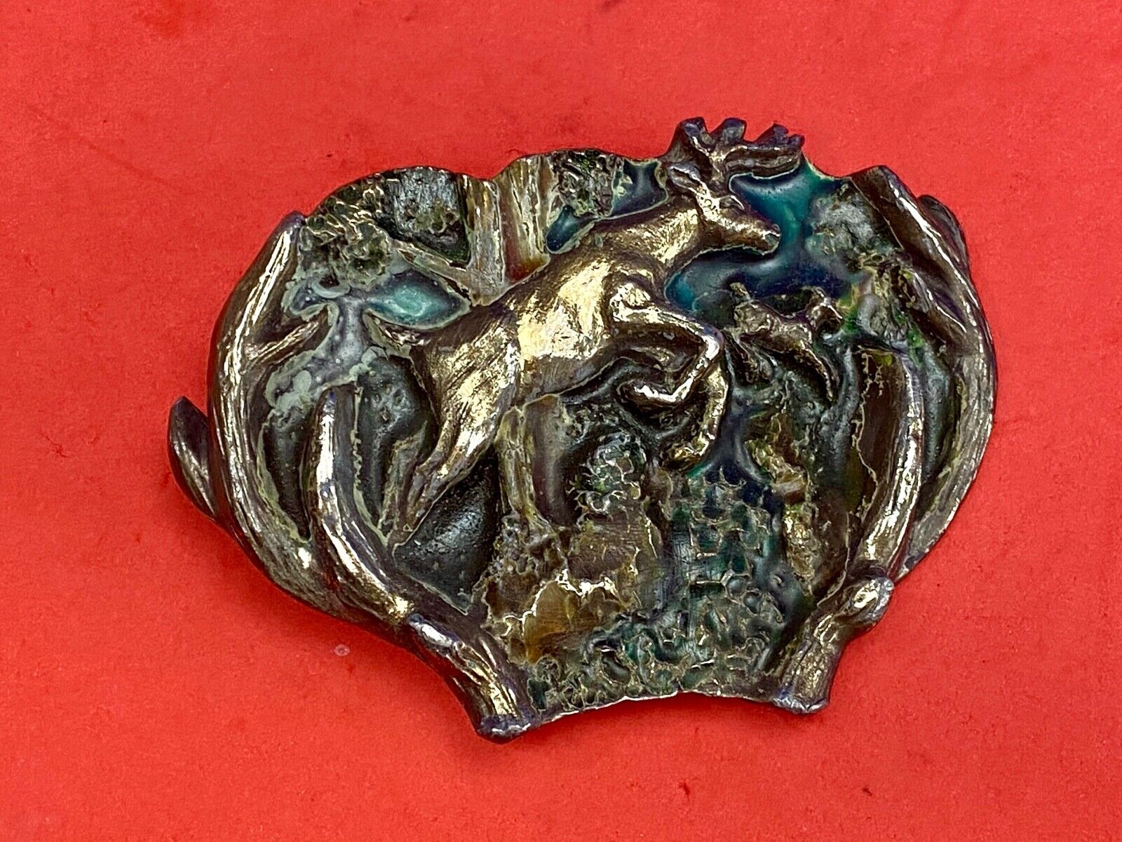 Vintage 1982 Jumping Deer - The great American belt buckle Company 