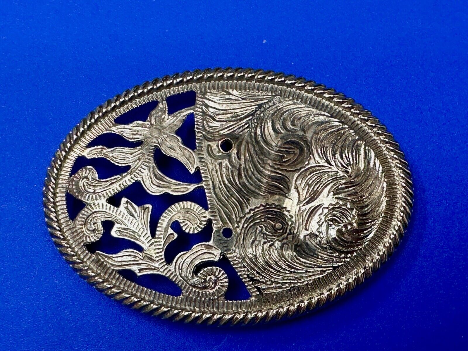 unique western flower swirl belt buckle for centerpiece project or to wear