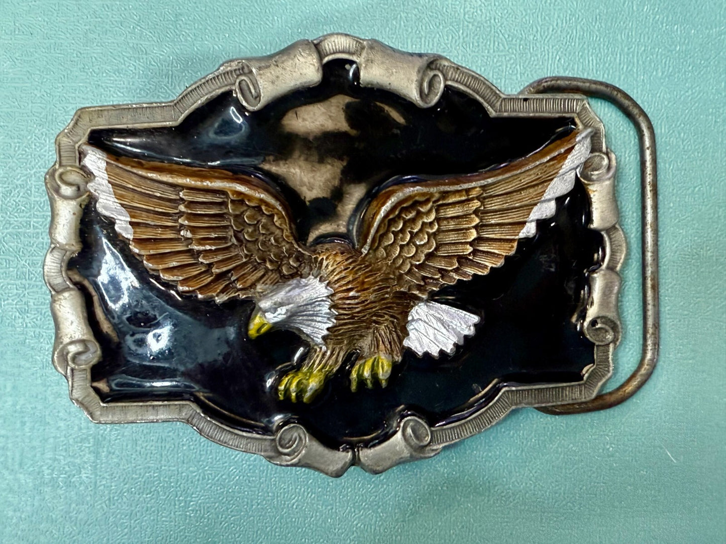 American Eagle Western Framed Patriotic Great American Products 90's Belt Buckle
