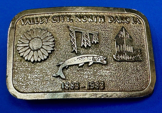 Vintage 1983 Valley City City State Commemorative North Dakota belt buckle