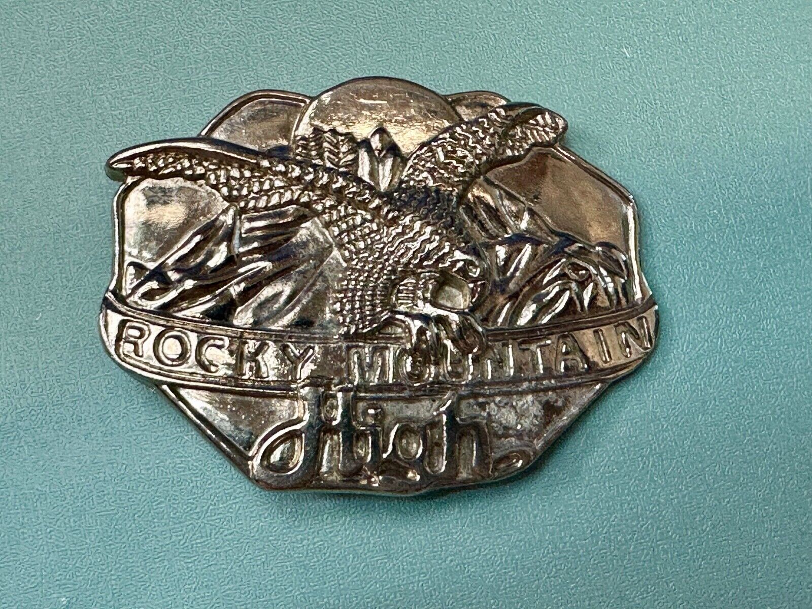 Vintage  Rockey Mountain High Eagle Mountains Silver Tone belt buckle