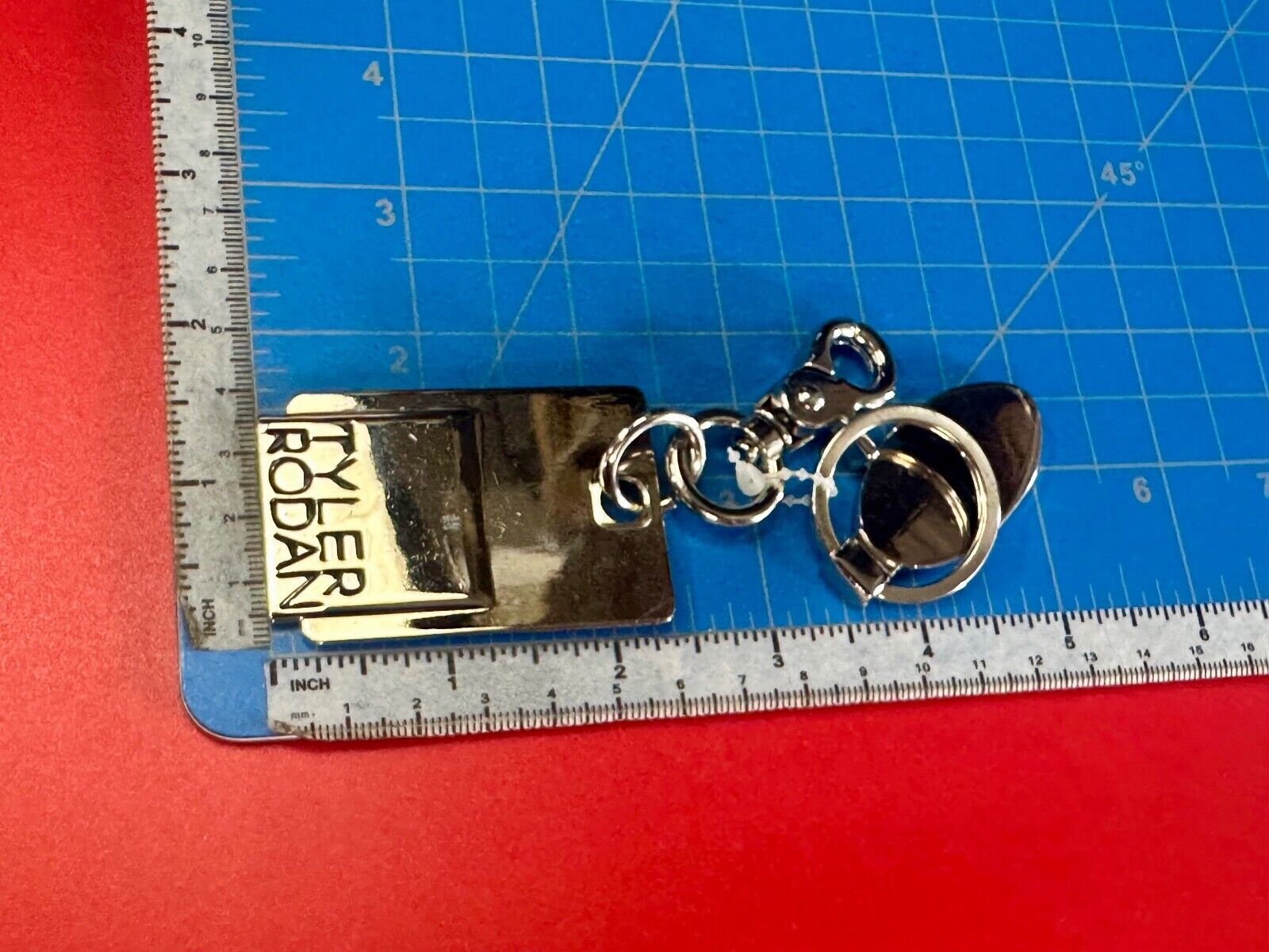 Tyler Rodan Designer Silver Tone Hanging Keychain Ring & Purse Charm Hook