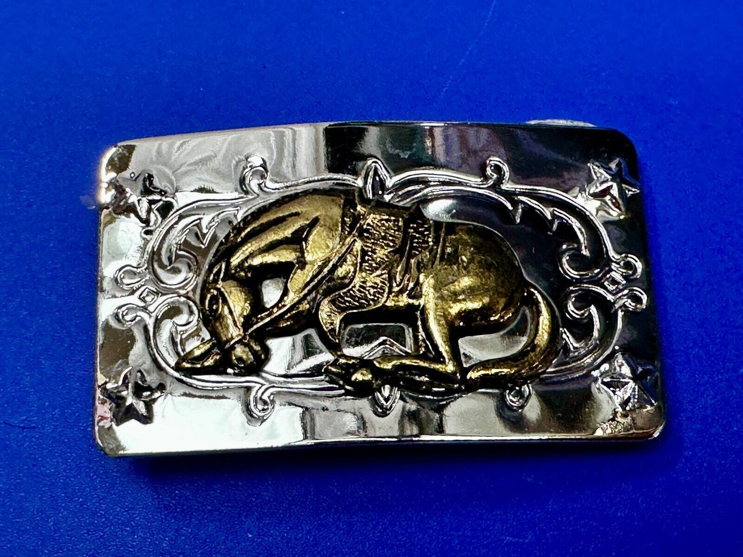 Vintage Horse Cowboy Saddle Buck Bronc western belt buckle