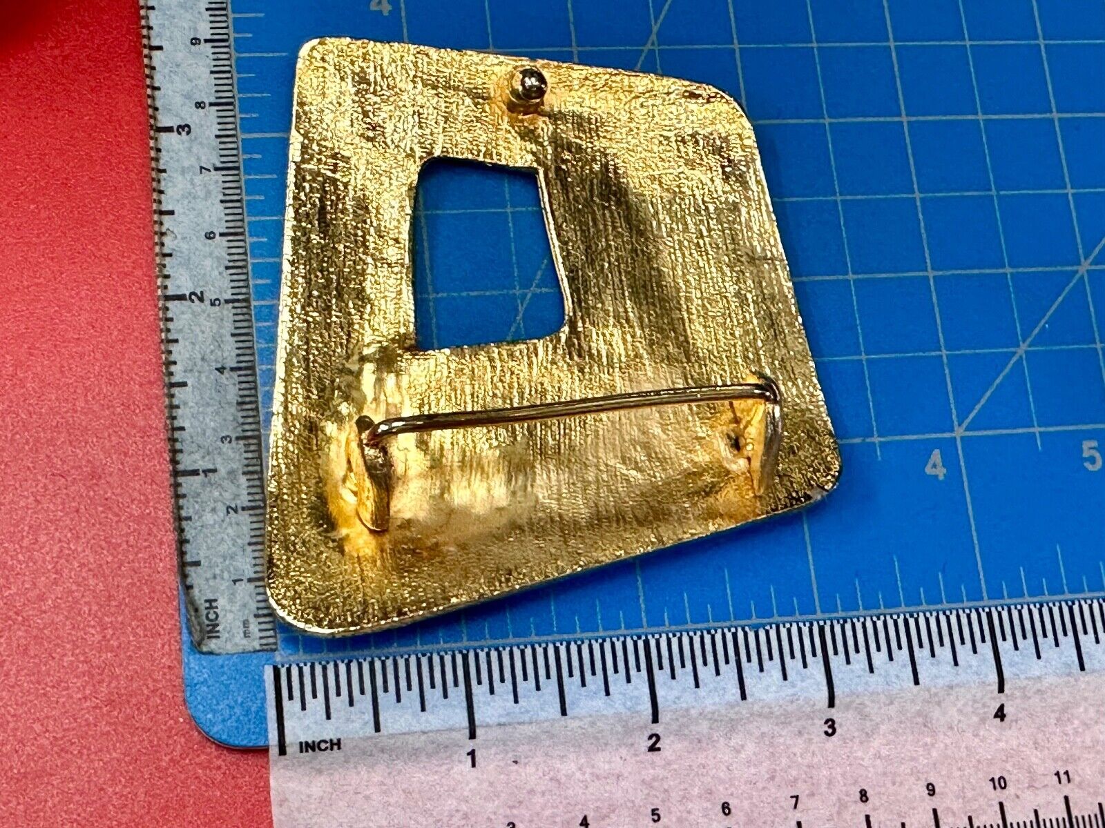 Abstract Open Work Cut Out  Brass Tone Hippy Boho Belt Buckle