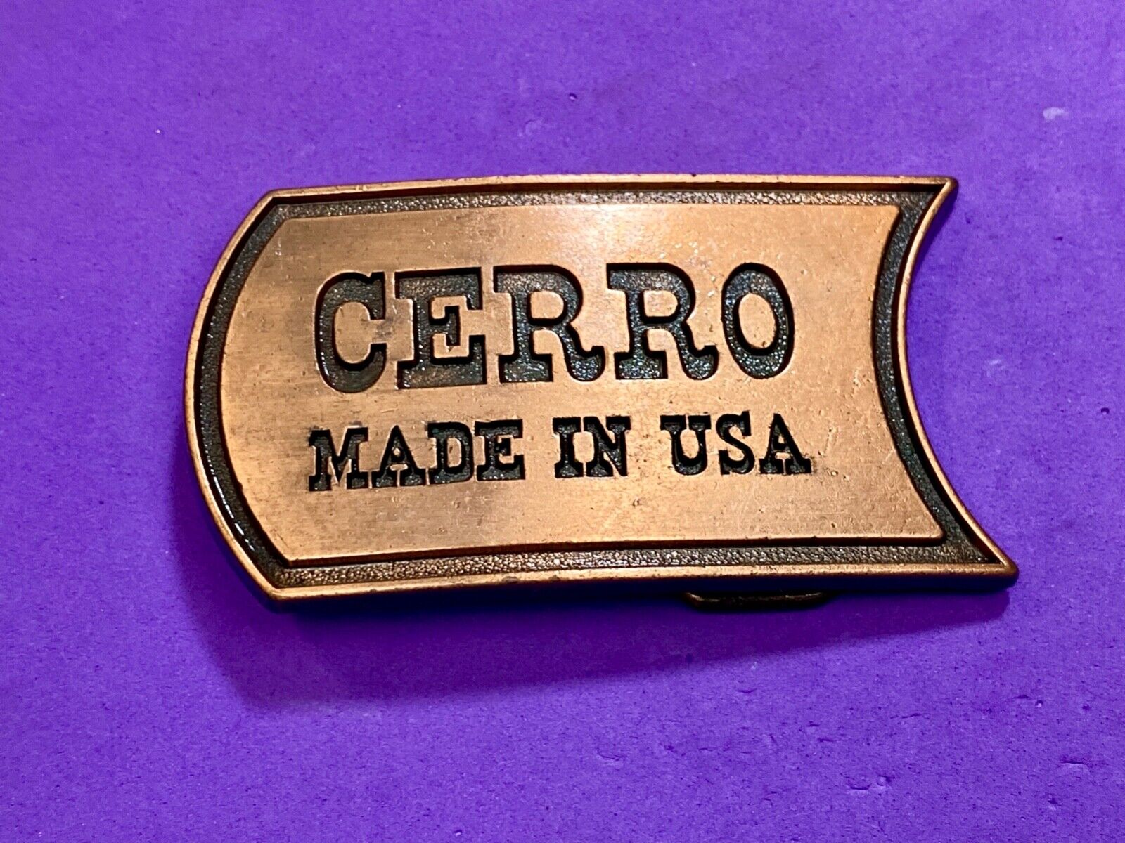 Vintage advertisement promo - Cerro, Made in USA company belt buckle