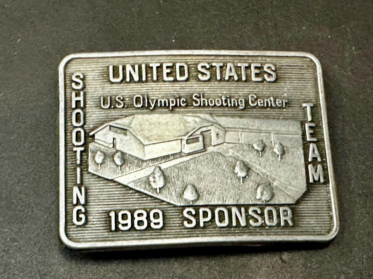 United States US Olympic Shooting Center Team 1989 Official Sponsor Belt Buckle