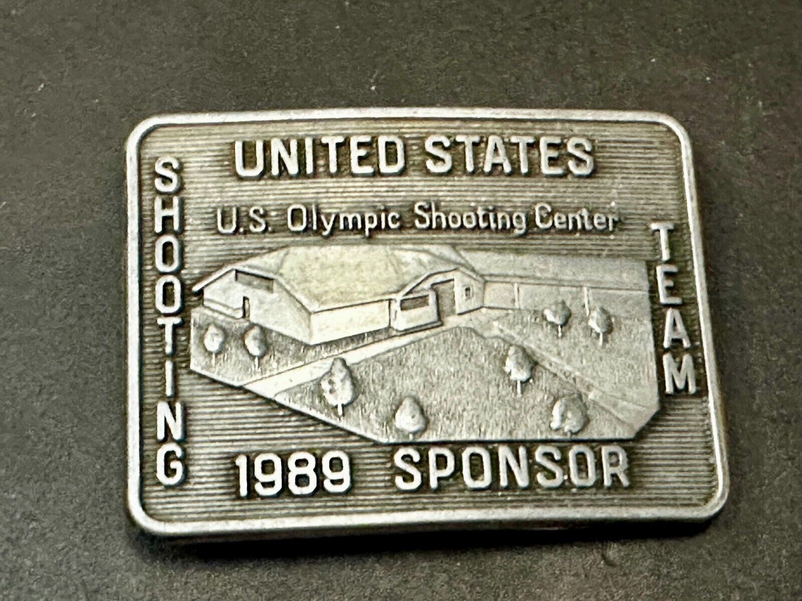 United States US Olympic Shooting Center Team 1989 Official Sponsor Belt Buckle