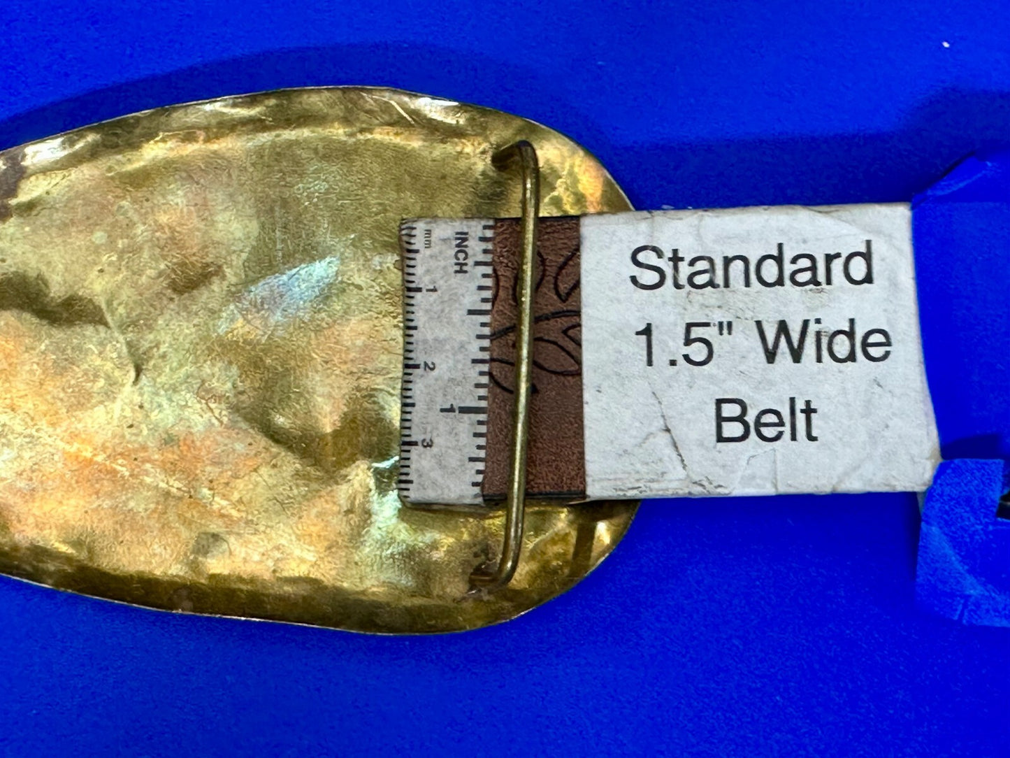 Artisan Mixed Stone Shell Art Nouveau Boho Brass Hippy Vibe Large Belt Buckle