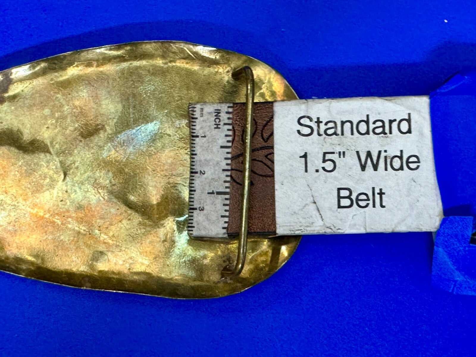 Artisan Mixed Stone Shell Art Nouveau Boho Brass Hippy Vibe Large Belt Buckle